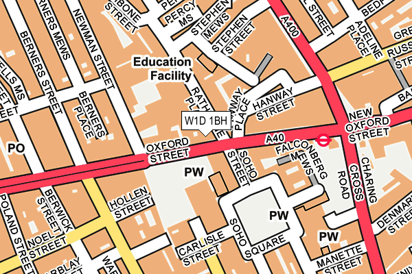 W1D 1BH map - OS OpenMap – Local (Ordnance Survey) W1D 1BH map - OS OpenMap – Local (Ordnance Survey)