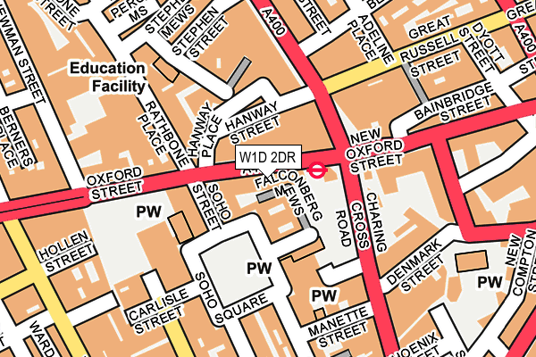 W1D 2DR map - OS OpenMap – Local (Ordnance Survey) W1D 2DR map - OS OpenMap – Local (Ordnance Survey)