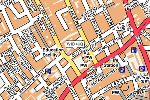 W1D 4UQ map - OS OpenMap – Local (Ordnance Survey) W1D 4UQ map - OS OpenMap – Local (Ordnance Survey)