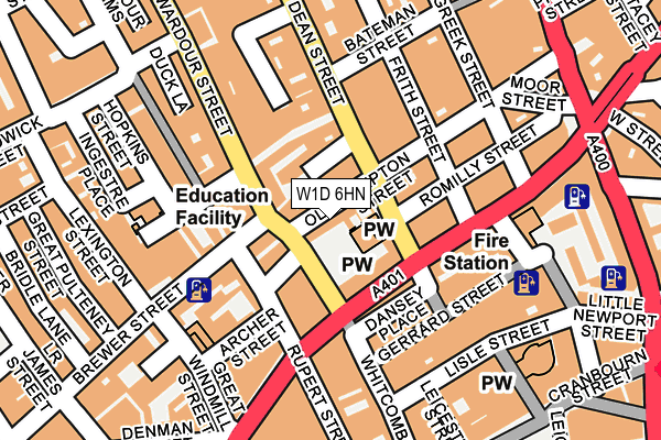 W1D 6HN map - OS OpenMap – Local (Ordnance Survey) W1D 6HN map - OS OpenMap – Local (Ordnance Survey)