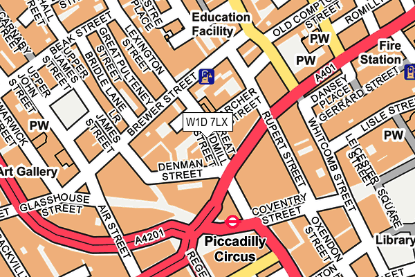 W1D 7LX map - OS OpenMap – Local (Ordnance Survey) W1D 7LX map - OS OpenMap – Local (Ordnance Survey)