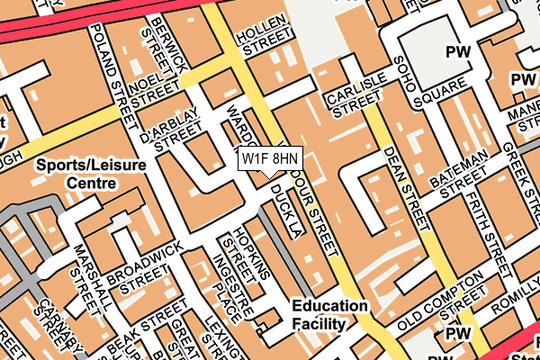 W1F 8HN map - OS OpenMap – Local (Ordnance Survey) W1F 8HN map - OS OpenMap – Local (Ordnance Survey)