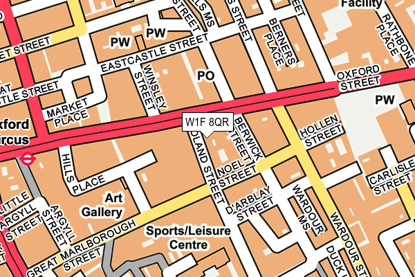 W1F 8QR map - OS OpenMap – Local (Ordnance Survey)