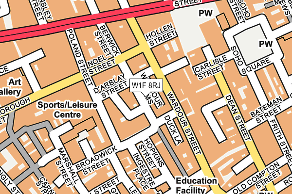 W1F 8RJ map - OS OpenMap – Local (Ordnance Survey) W1F 8RJ map - OS OpenMap – Local (Ordnance Survey)