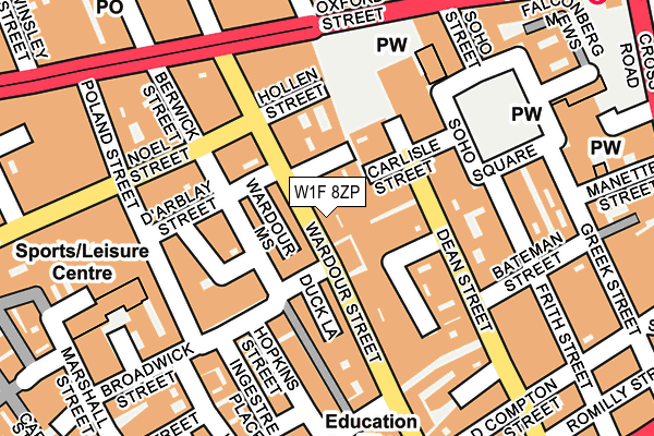 W1F 8ZP map - OS OpenMap – Local (Ordnance Survey) W1F 8ZP map - OS OpenMap – Local (Ordnance Survey)