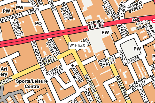 W1F 8ZX map - OS OpenMap – Local (Ordnance Survey) W1F 8ZX map - OS OpenMap – Local (Ordnance Survey)