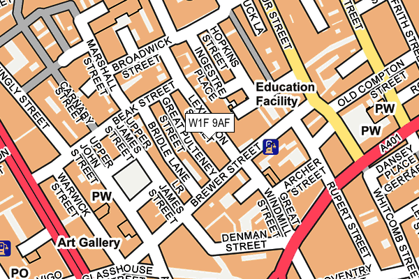 W1F 9AF map - OS OpenMap – Local (Ordnance Survey) W1F 9AF map - OS OpenMap – Local (Ordnance Survey)