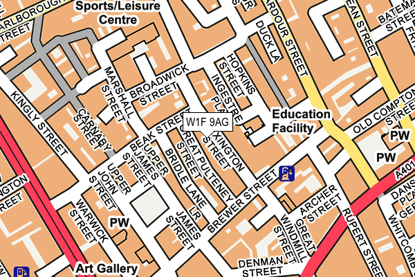 W1F 9AG map - OS OpenMap – Local (Ordnance Survey) W1F 9AG map - OS OpenMap – Local (Ordnance Survey)