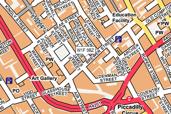 W1F 9BZ map - OS OpenMap – Local (Ordnance Survey) W1F 9BZ map - OS OpenMap – Local (Ordnance Survey)
