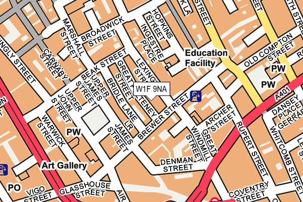 W1F 9NA map - OS OpenMap – Local (Ordnance Survey) W1F 9NA map - OS OpenMap – Local (Ordnance Survey)