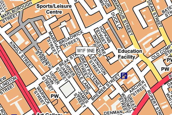 W1F 9NE map - OS OpenMap – Local (Ordnance Survey) W1F 9NE map - OS OpenMap – Local (Ordnance Survey)