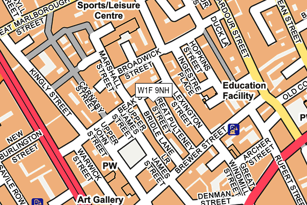W1F 9NH map - OS OpenMap – Local (Ordnance Survey) W1F 9NH map - OS OpenMap – Local (Ordnance Survey)
