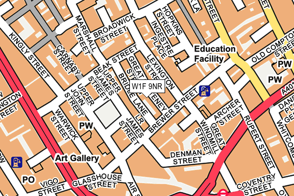 W1F 9NR map - OS OpenMap – Local (Ordnance Survey) W1F 9NR map - OS OpenMap – Local (Ordnance Survey)