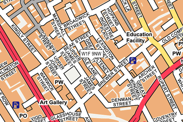 W1F 9NW map - OS OpenMap – Local (Ordnance Survey) W1F 9NW map - OS OpenMap – Local (Ordnance Survey)