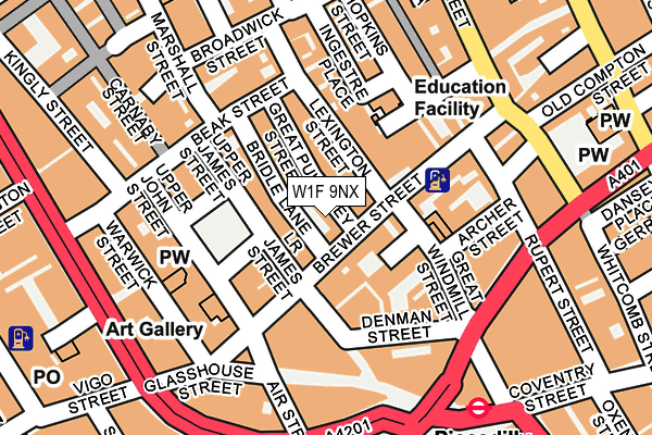 W1F 9NX map - OS OpenMap – Local (Ordnance Survey) W1F 9NX map - OS OpenMap – Local (Ordnance Survey)