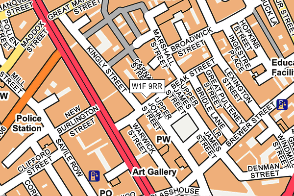 W1F 9RR map - OS OpenMap – Local (Ordnance Survey) W1F 9RR map - OS OpenMap – Local (Ordnance Survey)