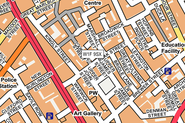 W1F 9SX map - OS OpenMap – Local (Ordnance Survey) W1F 9SX map - OS OpenMap – Local (Ordnance Survey)