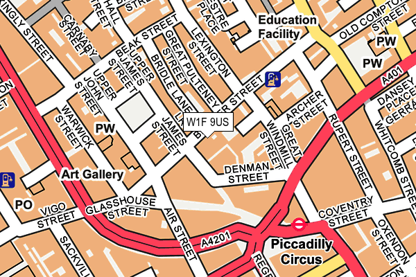 W1F 9US map - OS OpenMap – Local (Ordnance Survey) W1F 9US map - OS OpenMap – Local (Ordnance Survey)