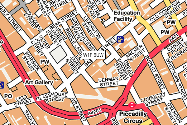 W1F 9UW map - OS OpenMap – Local (Ordnance Survey) W1F 9UW map - OS OpenMap – Local (Ordnance Survey)