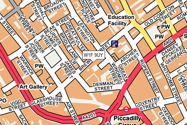W1F 9UY map - OS OpenMap – Local (Ordnance Survey) W1F 9UY map - OS OpenMap – Local (Ordnance Survey)