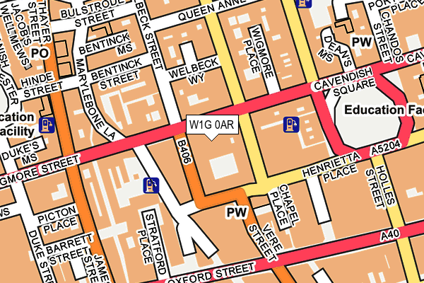 W1G 0AR map - OS OpenMap – Local (Ordnance Survey) W1G 0AR map - OS OpenMap – Local (Ordnance Survey)