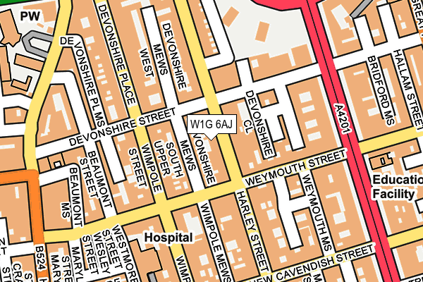 W1G 6AJ map - OS OpenMap – Local (Ordnance Survey) W1G 6AJ map - OS OpenMap – Local (Ordnance Survey)