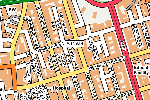 W1G 6AN map - OS OpenMap – Local (Ordnance Survey) W1G 6AN map - OS OpenMap – Local (Ordnance Survey)