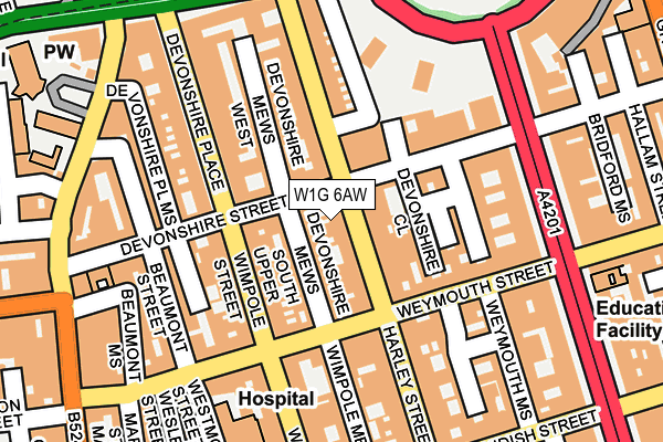 W1G 6AW map - OS OpenMap – Local (Ordnance Survey) W1G 6AW map - OS OpenMap – Local (Ordnance Survey)