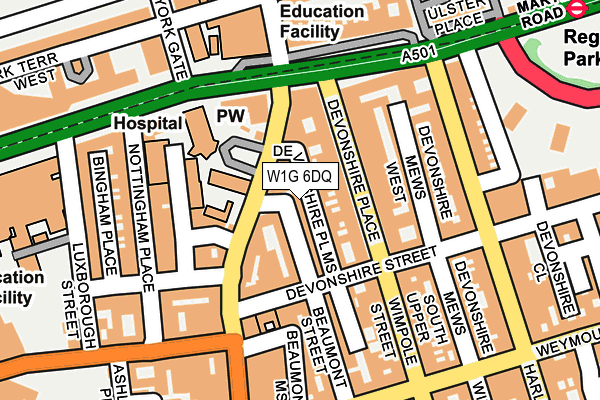 W1G 6DQ map - OS OpenMap – Local (Ordnance Survey) W1G 6DQ map - OS OpenMap – Local (Ordnance Survey)