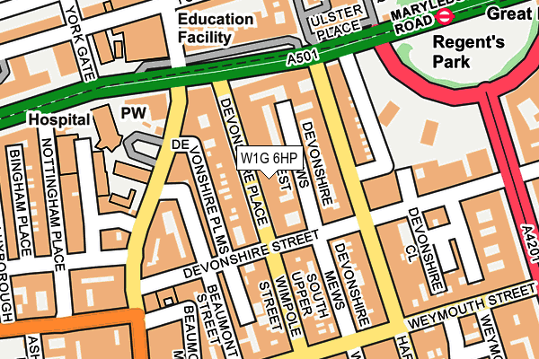 W1G 6HP map - OS OpenMap – Local (Ordnance Survey) W1G 6HP map - OS OpenMap – Local (Ordnance Survey)