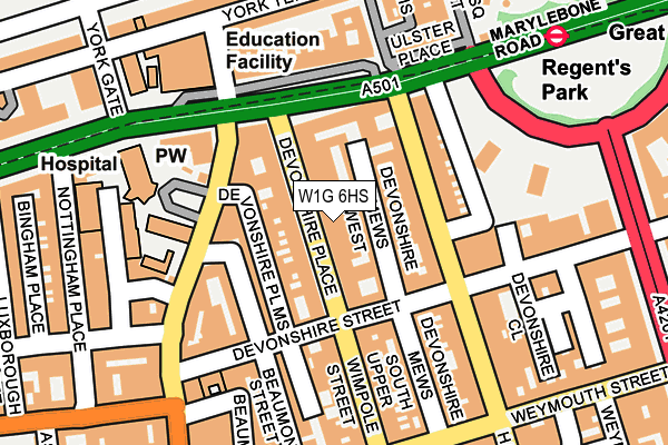W1G 6HS map - OS OpenMap – Local (Ordnance Survey) W1G 6HS map - OS OpenMap – Local (Ordnance Survey)
