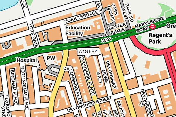 W1G 6HY map - OS OpenMap – Local (Ordnance Survey) W1G 6HY map - OS OpenMap – Local (Ordnance Survey)
