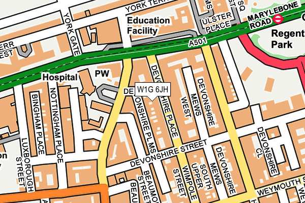 W1G 6JH map - OS OpenMap – Local (Ordnance Survey) W1G 6JH map - OS OpenMap – Local (Ordnance Survey)