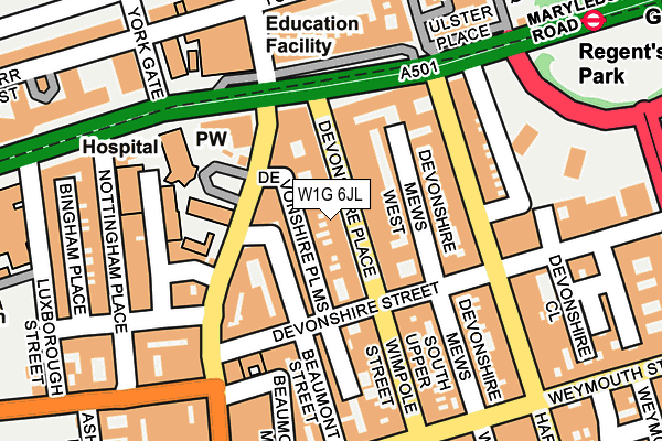 W1G 6JL map - OS OpenMap – Local (Ordnance Survey) W1G 6JL map - OS OpenMap – Local (Ordnance Survey)
