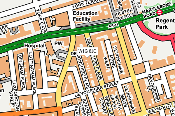 W1G 6JQ map - OS OpenMap – Local (Ordnance Survey) W1G 6JQ map - OS OpenMap – Local (Ordnance Survey)