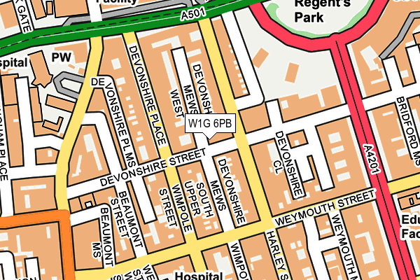 W1G 6PB map - OS OpenMap – Local (Ordnance Survey) W1G 6PB map - OS OpenMap – Local (Ordnance Survey)