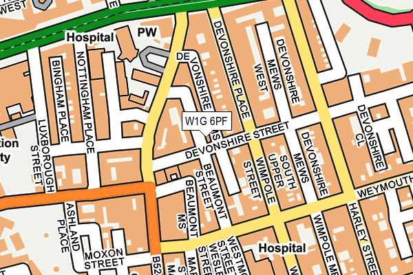 W1G 6PF map - OS OpenMap – Local (Ordnance Survey) W1G 6PF map - OS OpenMap – Local (Ordnance Survey)
