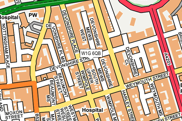 W1G 6QB map - OS OpenMap – Local (Ordnance Survey) W1G 6QB map - OS OpenMap – Local (Ordnance Survey)