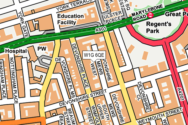 W1G 6QE map - OS OpenMap – Local (Ordnance Survey) W1G 6QE map - OS OpenMap – Local (Ordnance Survey)