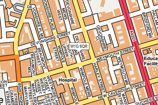 W1G 6QR map - OS OpenMap – Local (Ordnance Survey) W1G 6QR map - OS OpenMap – Local (Ordnance Survey)