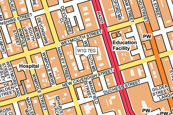 W1G 7EG map - OS OpenMap – Local (Ordnance Survey)