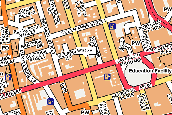 W1G 8AL map - OS OpenMap – Local (Ordnance Survey) W1G 8AL map - OS OpenMap – Local (Ordnance Survey)