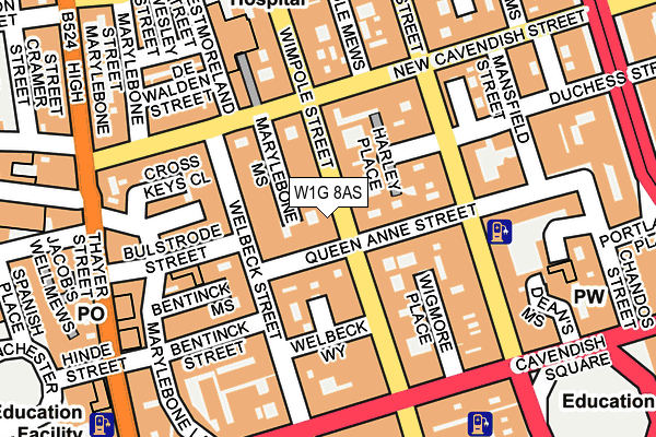 W1G 8AS map - OS OpenMap – Local (Ordnance Survey) W1G 8AS map - OS OpenMap – Local (Ordnance Survey)