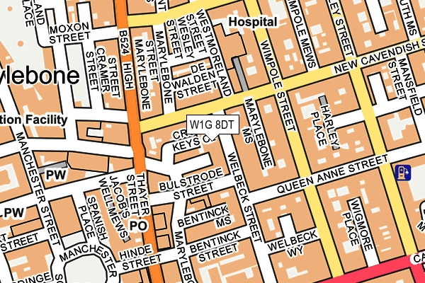 W1G 8DT map - OS OpenMap – Local (Ordnance Survey) W1G 8DT map - OS OpenMap – Local (Ordnance Survey)