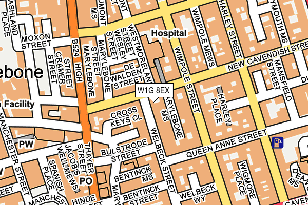 W1G 8EX map - OS OpenMap – Local (Ordnance Survey) W1G 8EX map - OS OpenMap – Local (Ordnance Survey)