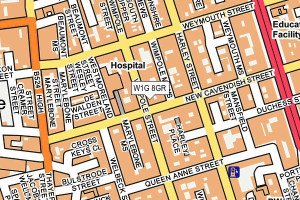 W1G 8GR map - OS OpenMap – Local (Ordnance Survey) W1G 8GR map - OS OpenMap – Local (Ordnance Survey)