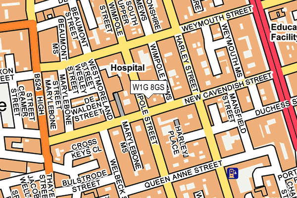 W1G 8GS map - OS OpenMap – Local (Ordnance Survey) W1G 8GS map - OS OpenMap – Local (Ordnance Survey)