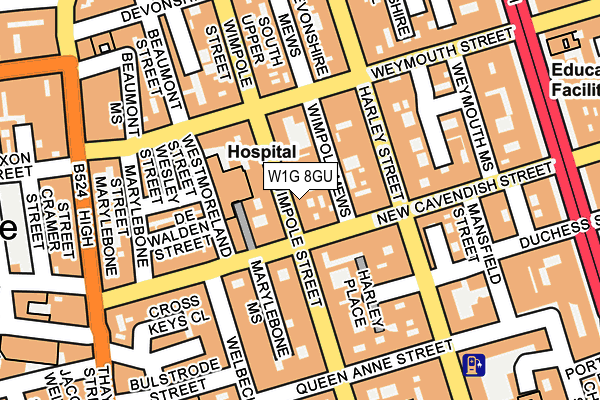 W1G 8GU map - OS OpenMap – Local (Ordnance Survey) W1G 8GU map - OS OpenMap – Local (Ordnance Survey)