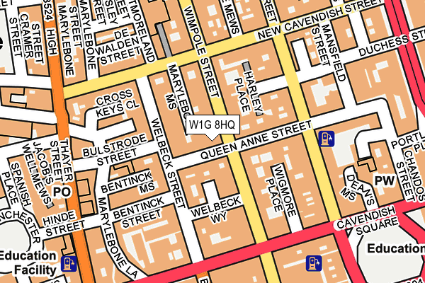W1G 8HQ map - OS OpenMap – Local (Ordnance Survey) W1G 8HQ map - OS OpenMap – Local (Ordnance Survey)