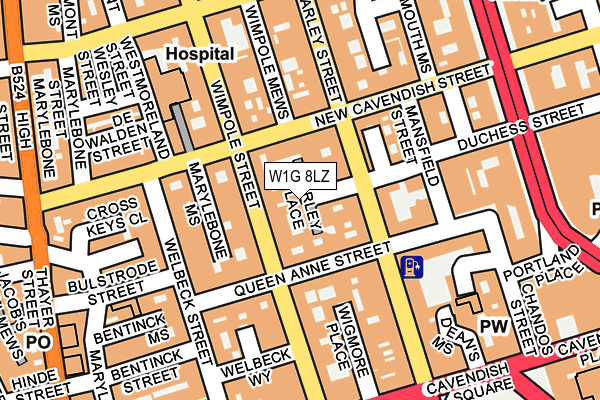 W1G 8LZ map - OS OpenMap – Local (Ordnance Survey) W1G 8LZ map - OS OpenMap – Local (Ordnance Survey)